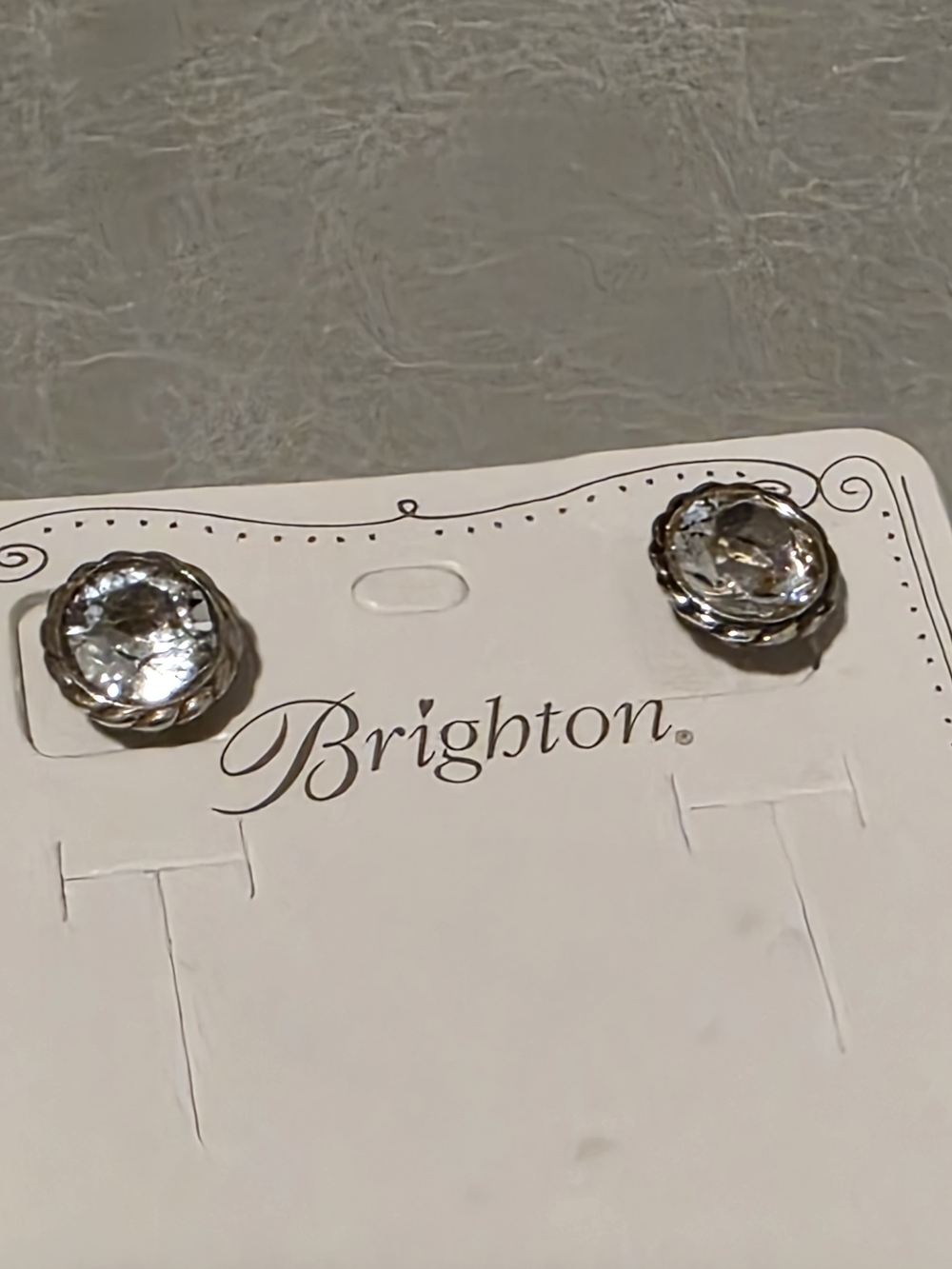 Brighton Jewelry IRIS CLEAR Crystal Post Earrings STUDS NEW